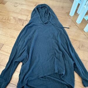 Waffle style hooded long sleeve